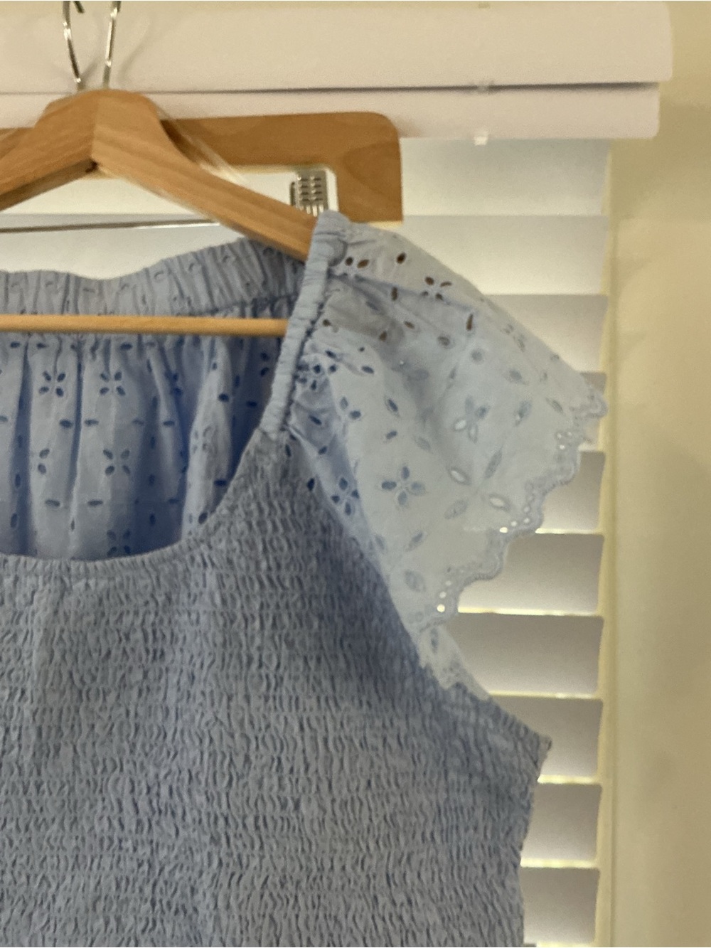 Universal Thread Light Blue Smocked Eyelet Sleeve Dress